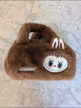 Pop Mart The Monsters Labubu Brown Plush Kids Handbag